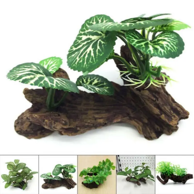 Plastic Artificial Turtle Tree - Planted Aquarium With Driftwood recension och pris