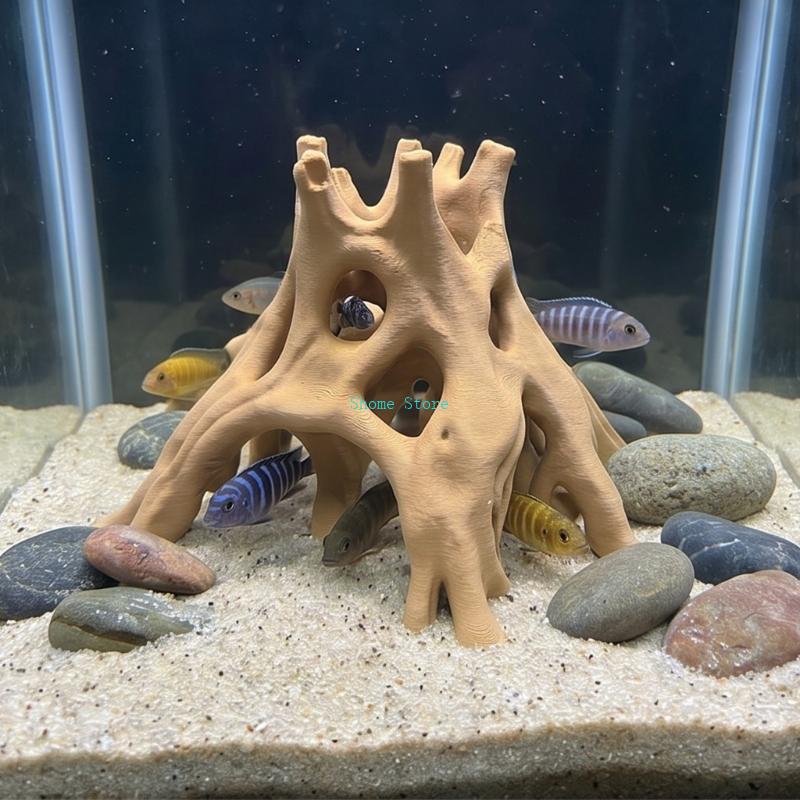 Natural Root Cave Fish Hideout - Planted Aquarium With Driftwood recension och pris