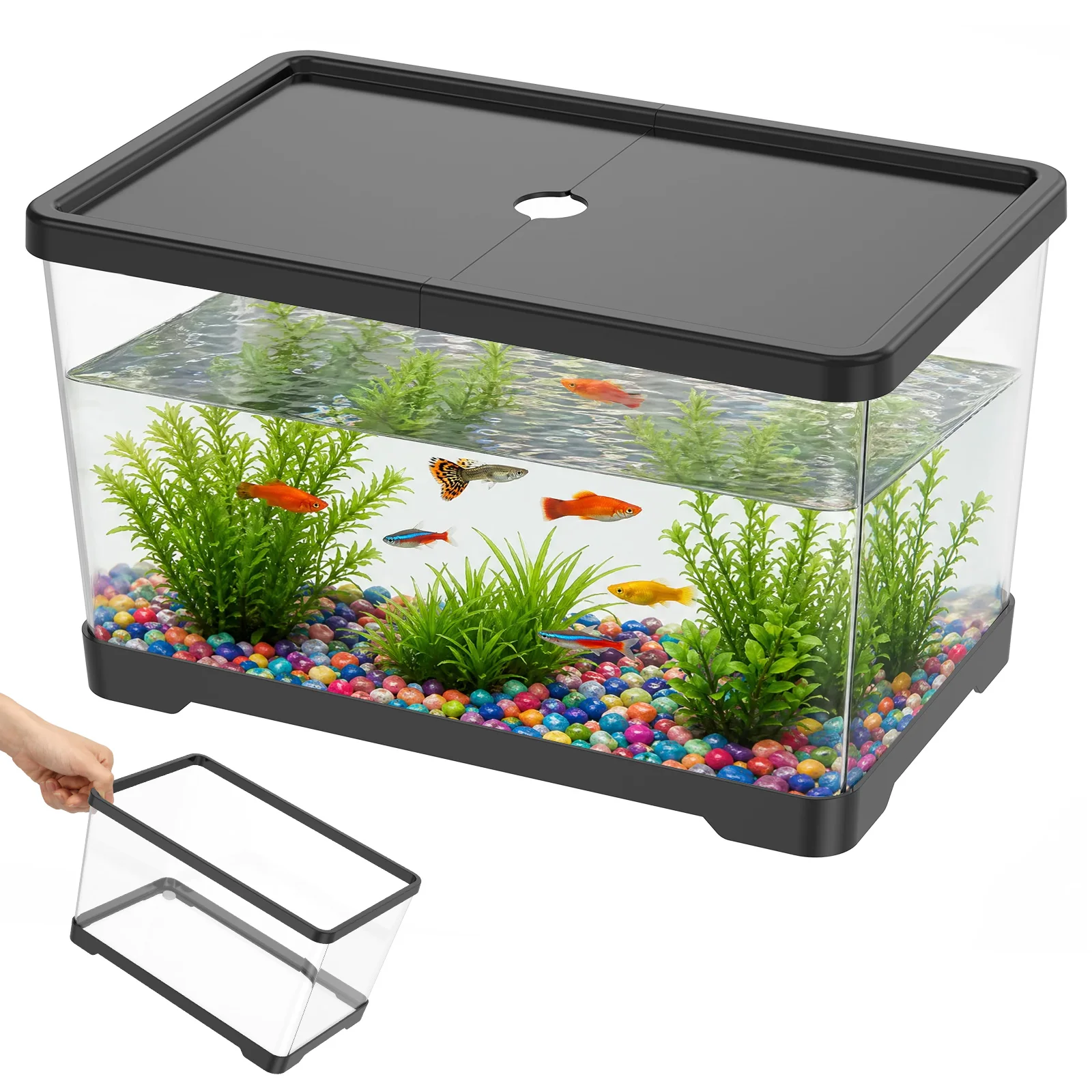 Transparent Fish Tank Aquarium - Planted Aquarium Bowl recension och pris